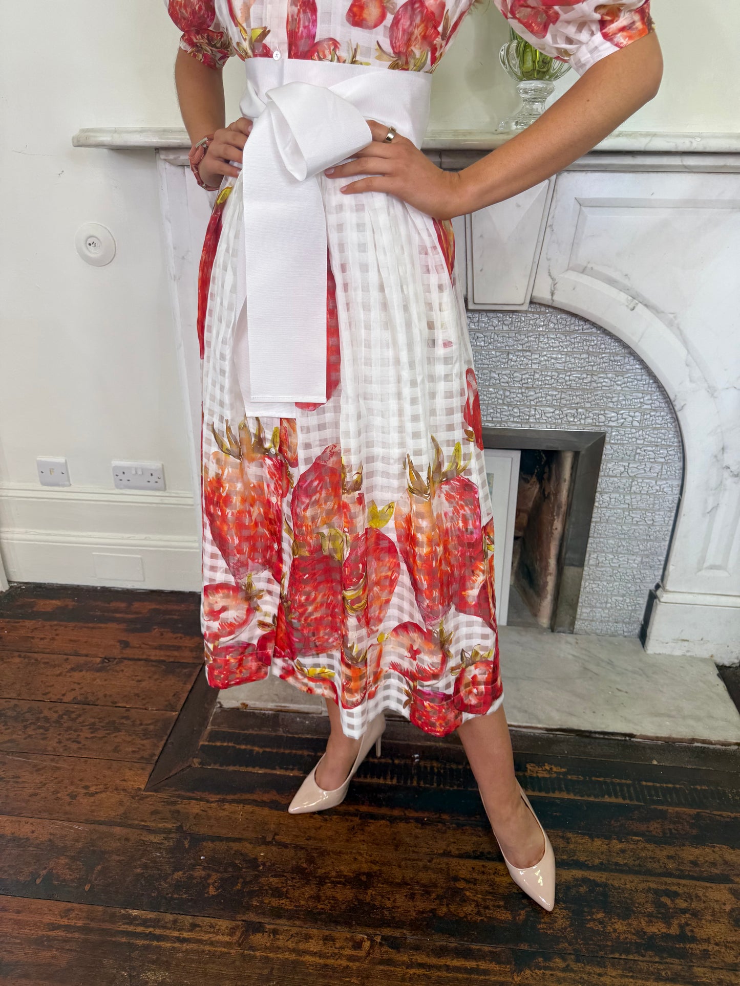 Sara Roka Strawberry Fields Shirt Dress