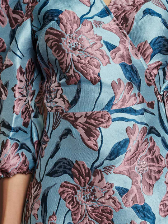 Sister Jane Deco Bloom Jacquard Mini Wrap Dress