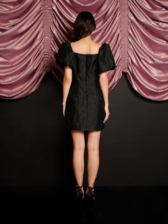 Sister Jane Cocktail Jazquard Mini Dress Coal Black