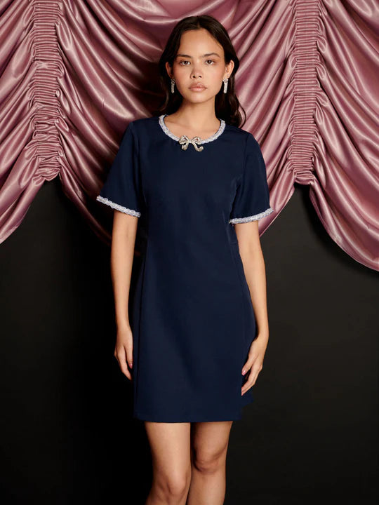 Sister Jane Belle De Nuit Mini Dress Marine Blue