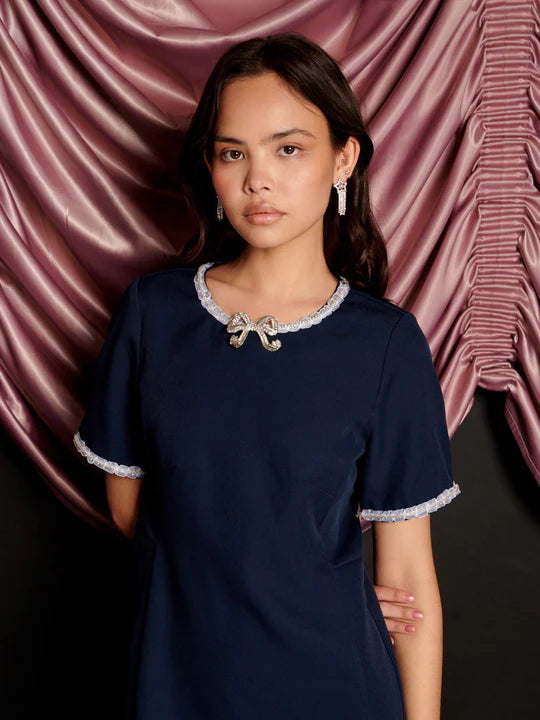 Sister Jane Belle De Nuit Mini Dress Marine Blue