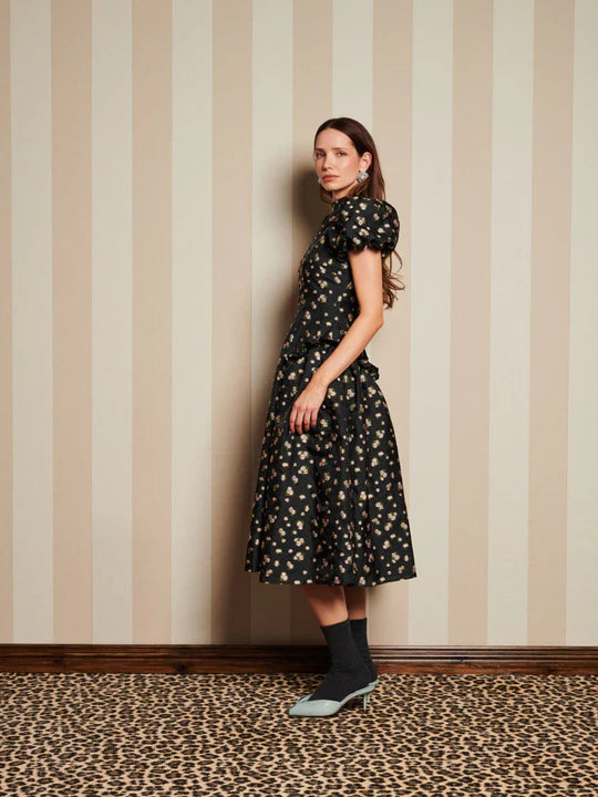Sister Jane Tea Rose Jacquard Midi Dress