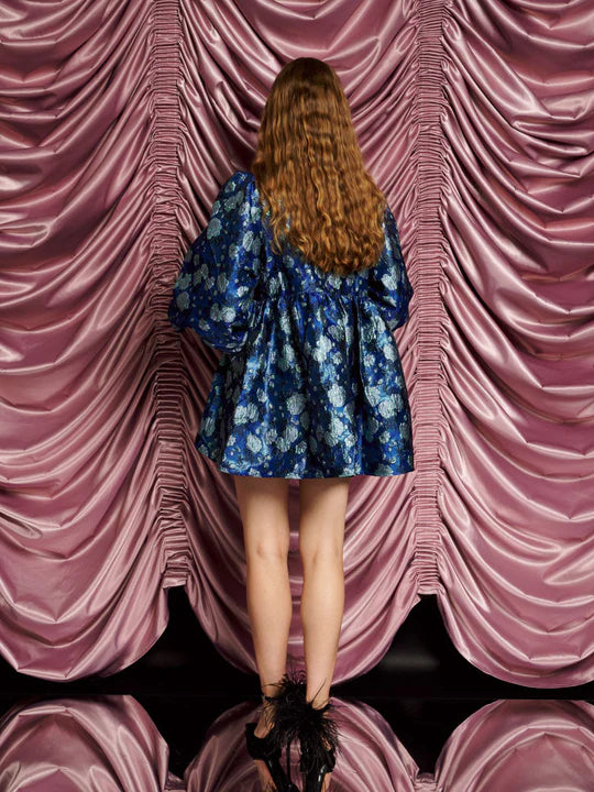 Sister Jane Spotlight Jacquard Mini Dress Royal Blue