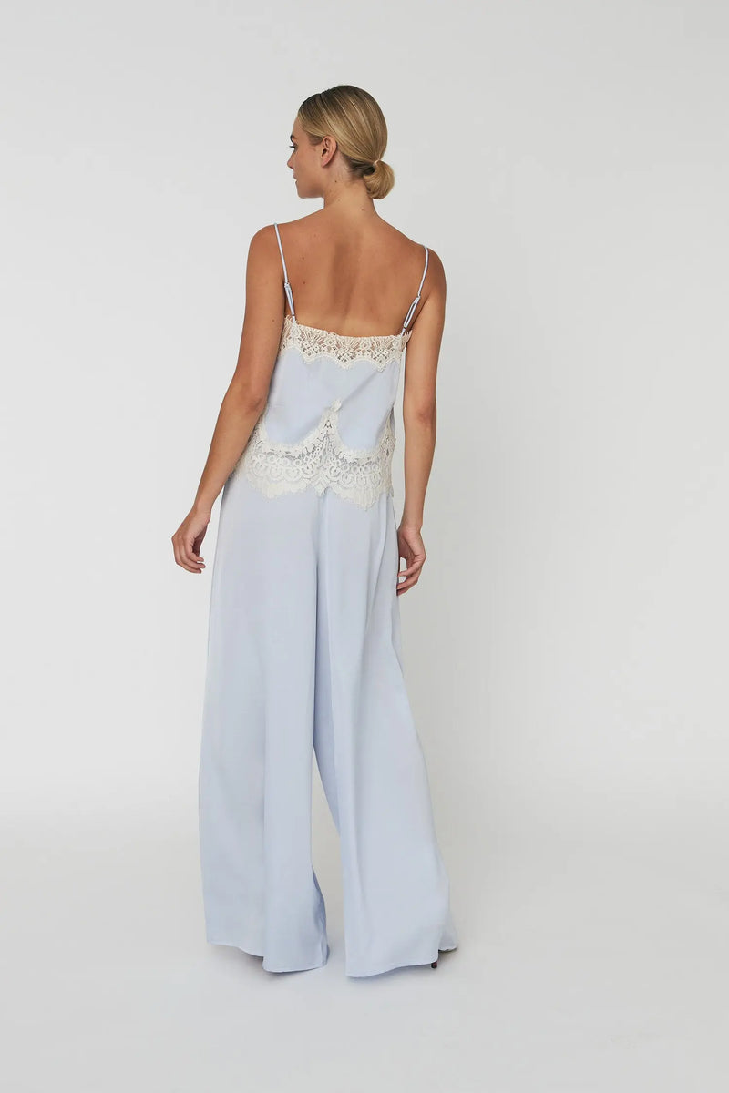 Stella Nova Delicate Lace Top - Dust Blue