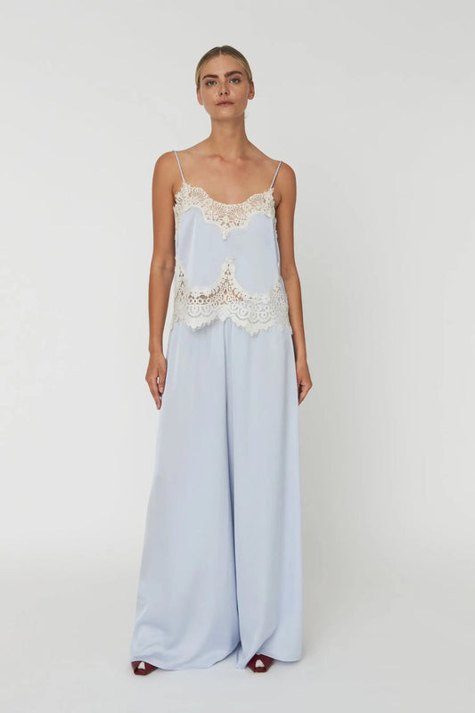 Stella Nova Delicate Lace Top - Dust Blue