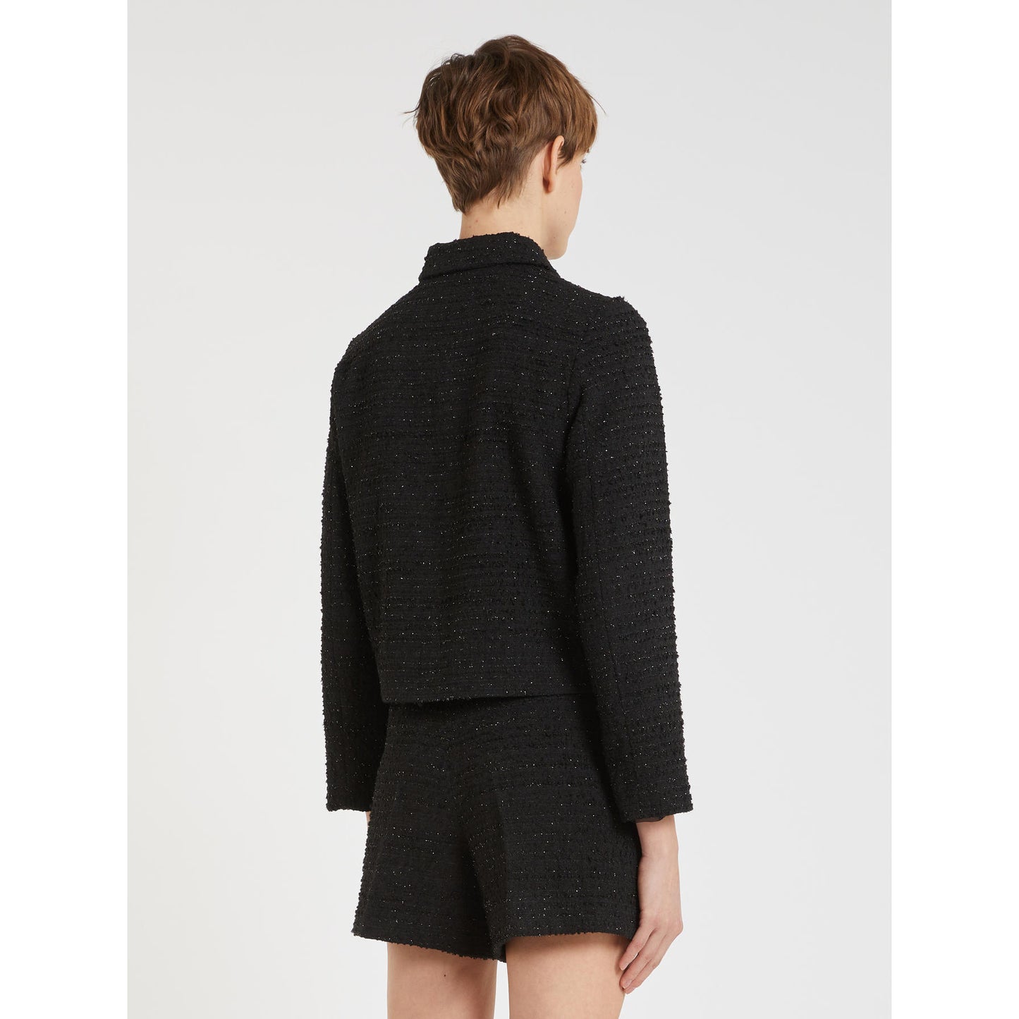 Iblues Calamai Black Tweed Boxy Jacket