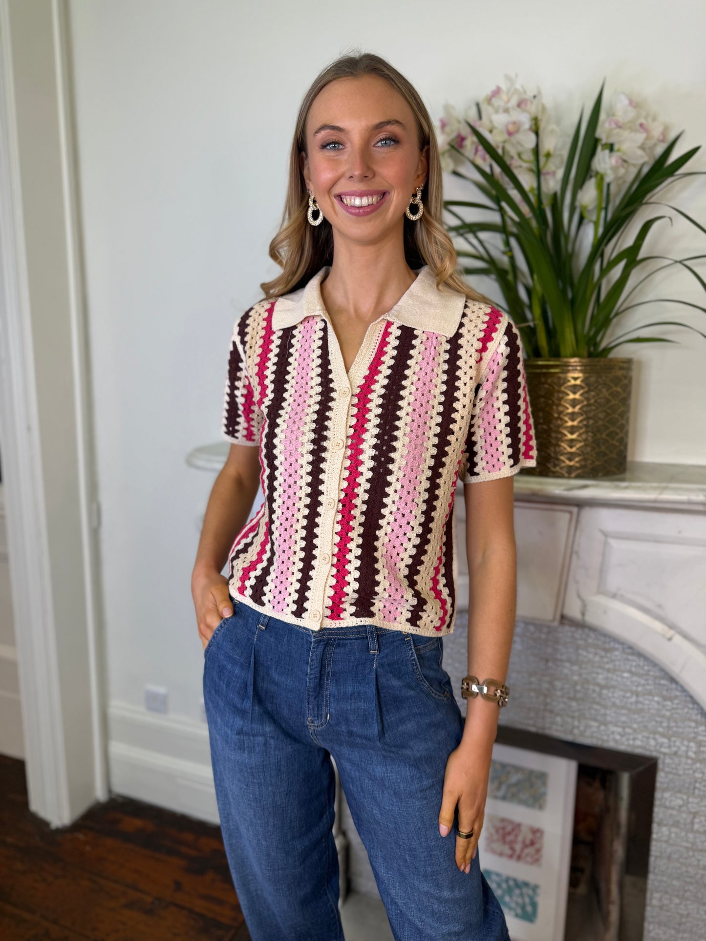 Suncoo Gigi Zig Zag Printed Top