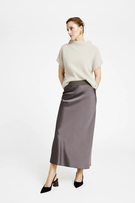 Gustav Eily Taupe Brown Bias Cut Long Skirt
