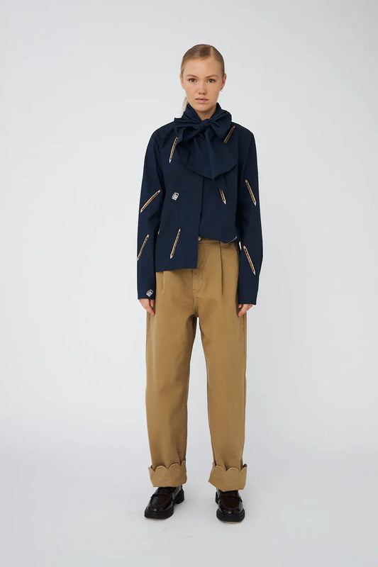 Stella Nova Embroidered Bow Shirt Navy