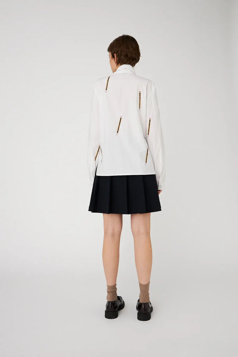 Stella Nova White Embroidered Bow Shirt