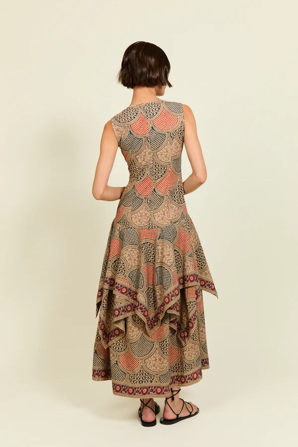 Philippa 1970 Cova Red Dress with Ruffles