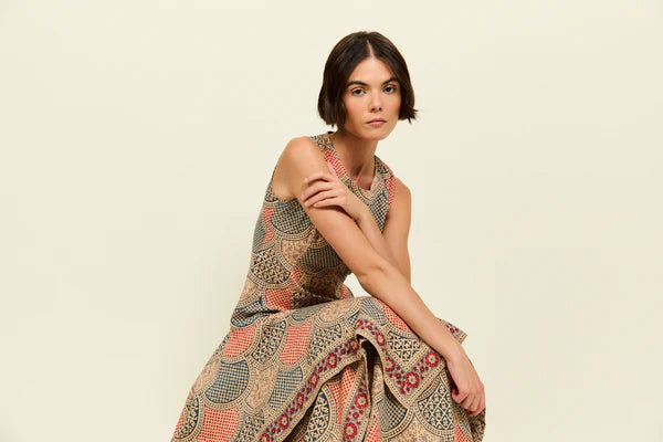 Philippa 1970 Cova Red Dress with Ruffles