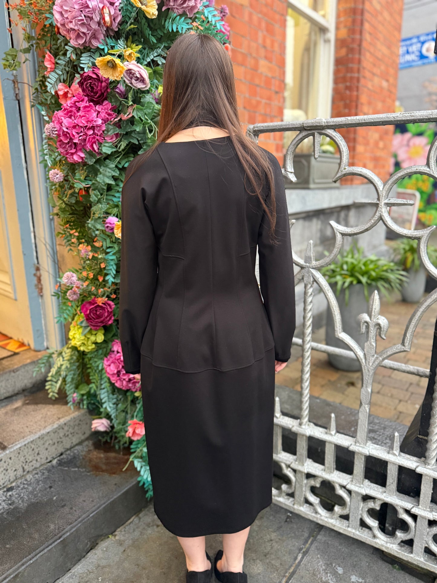 Beatrice B Black Fitted Pencil Style Dress