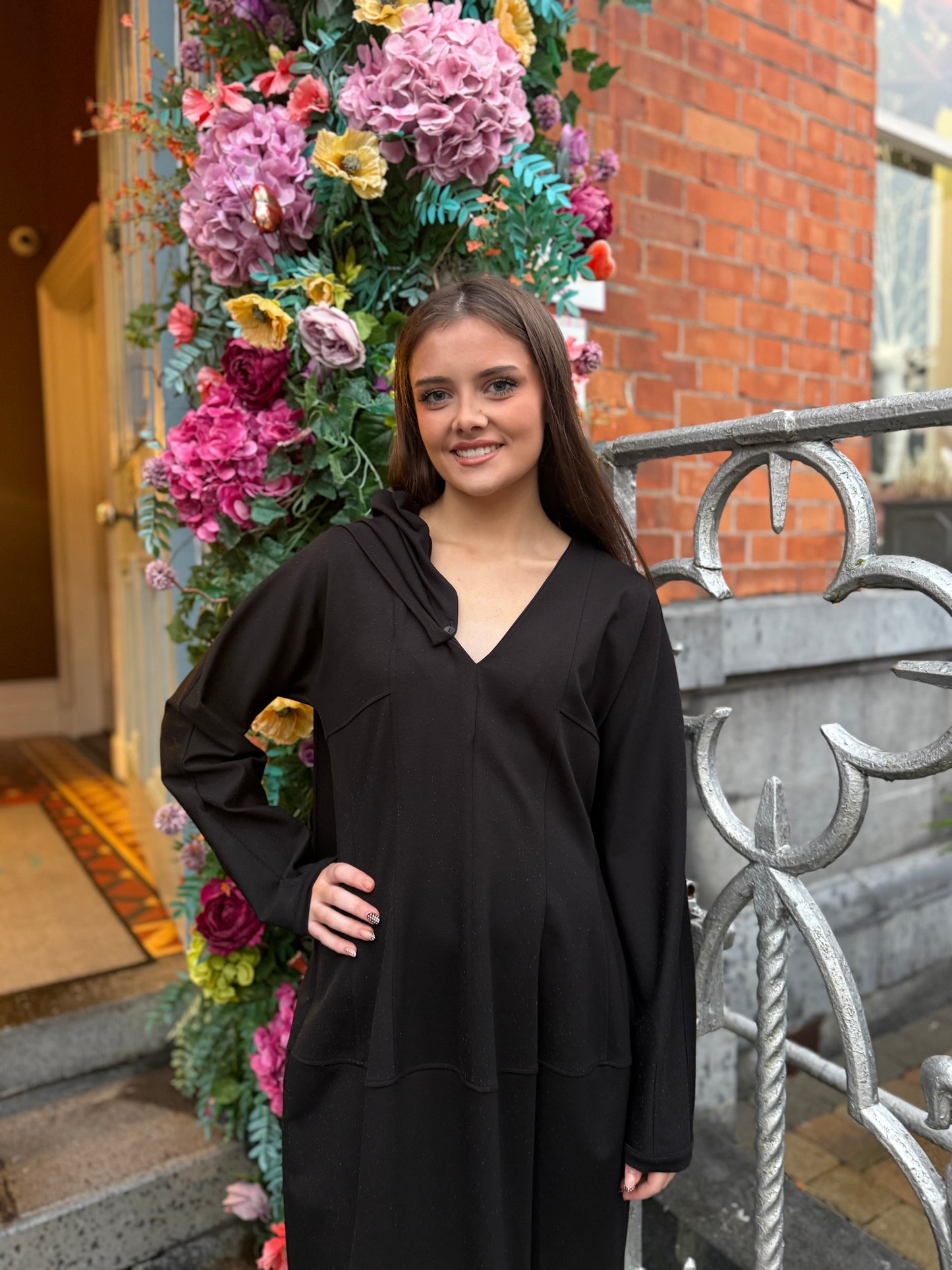 Beatrice B Black Fitted Pencil Style Dress