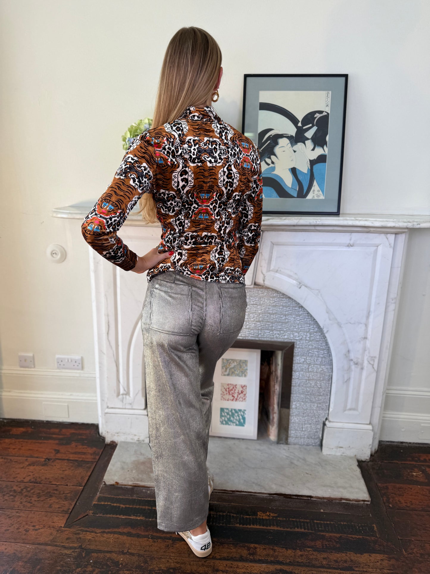 Manoush Leopard Print Velour Top