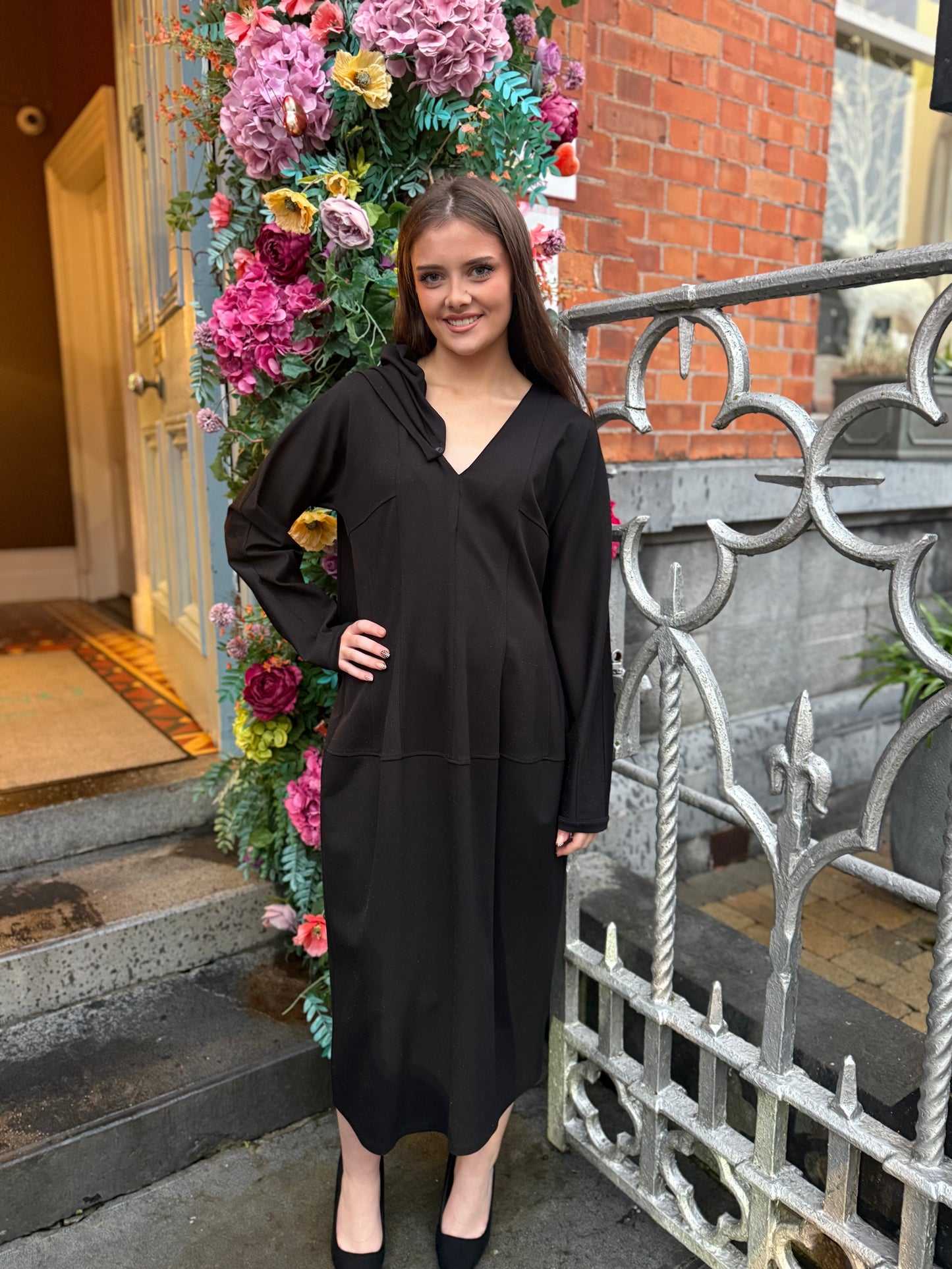 Beatrice B Black Fitted Pencil Style Dress