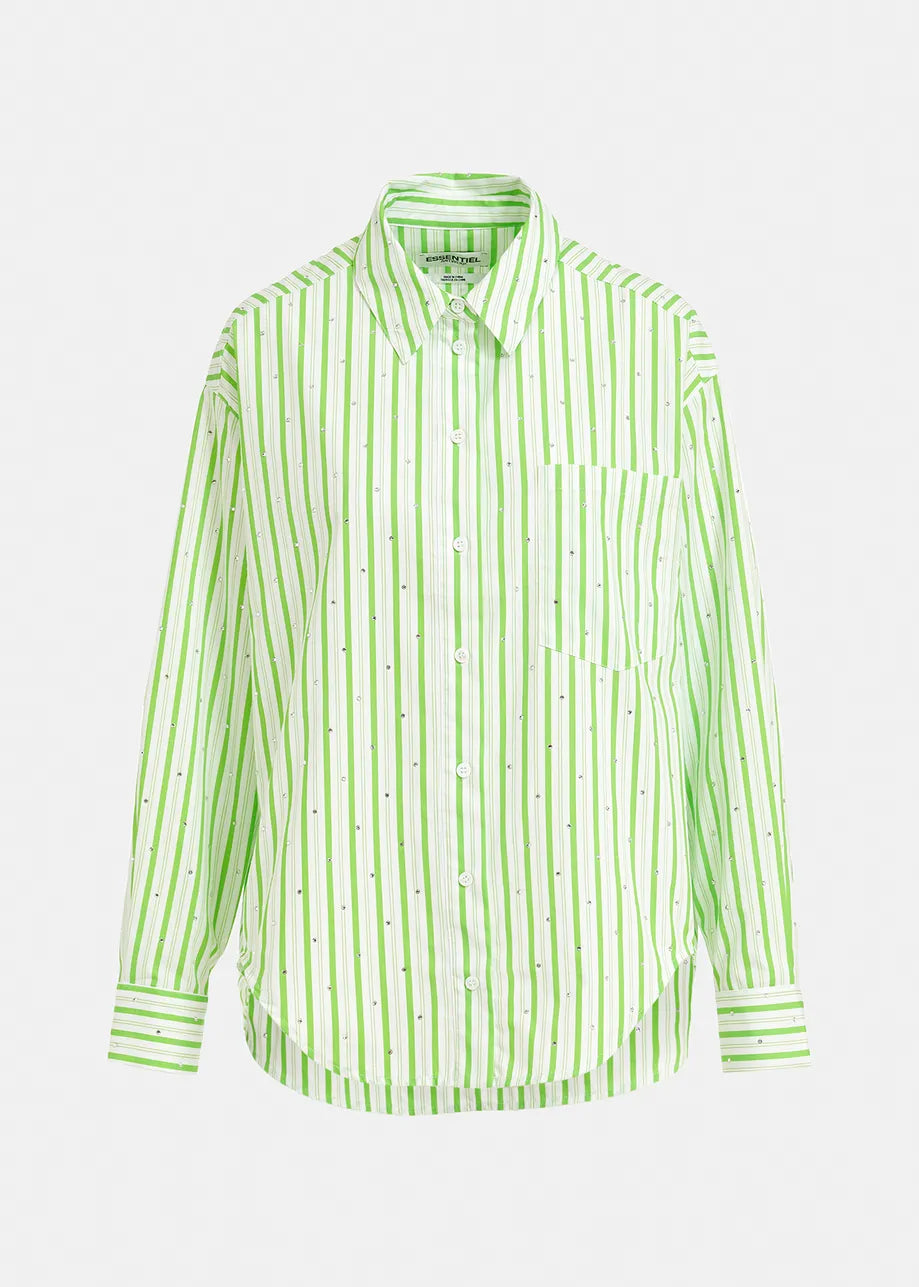 Fevertree White Green Striped Cotton Shirt