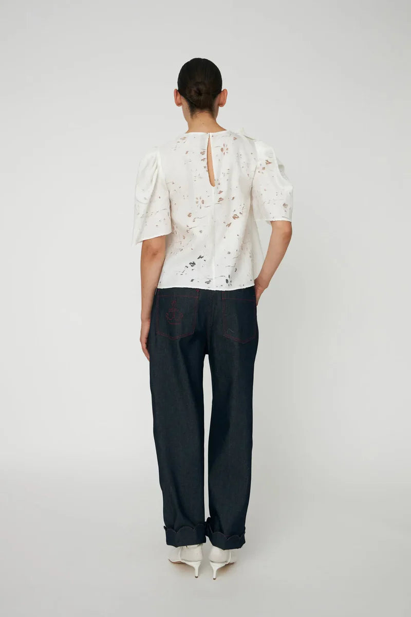 Stella Nova Festive Blouse with Bow - White