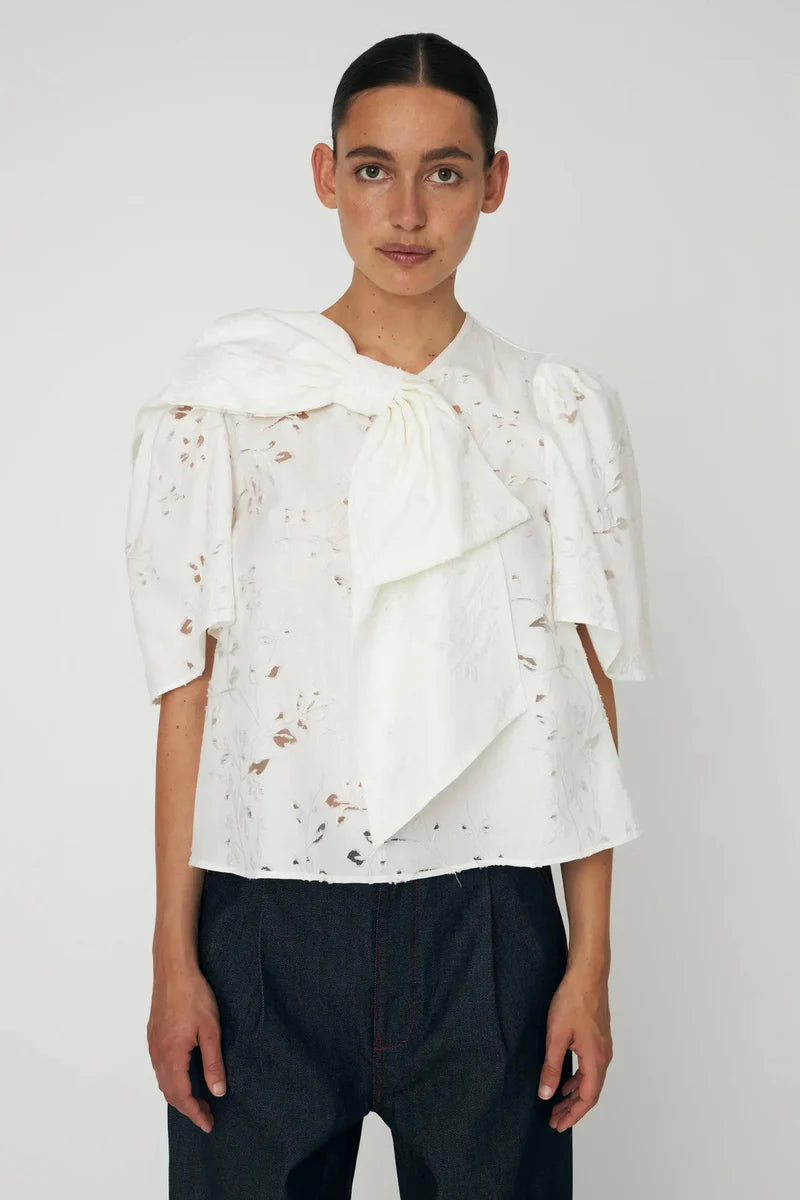 Stella Nova Festive Blouse with Bow - White