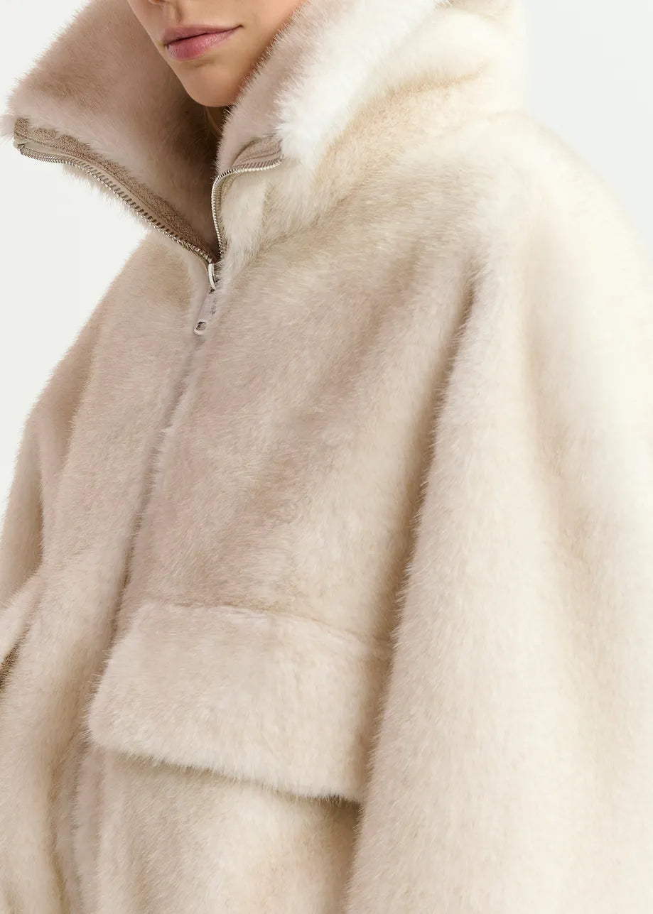 Genz Faux Fur Jacket Off White