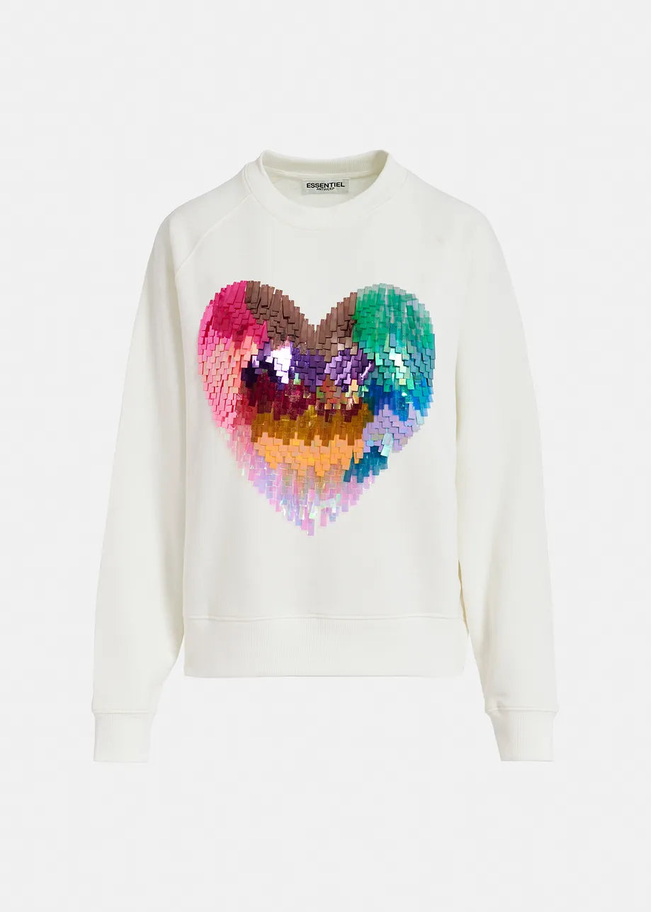 Gindi Heart Sweatshirt Cream