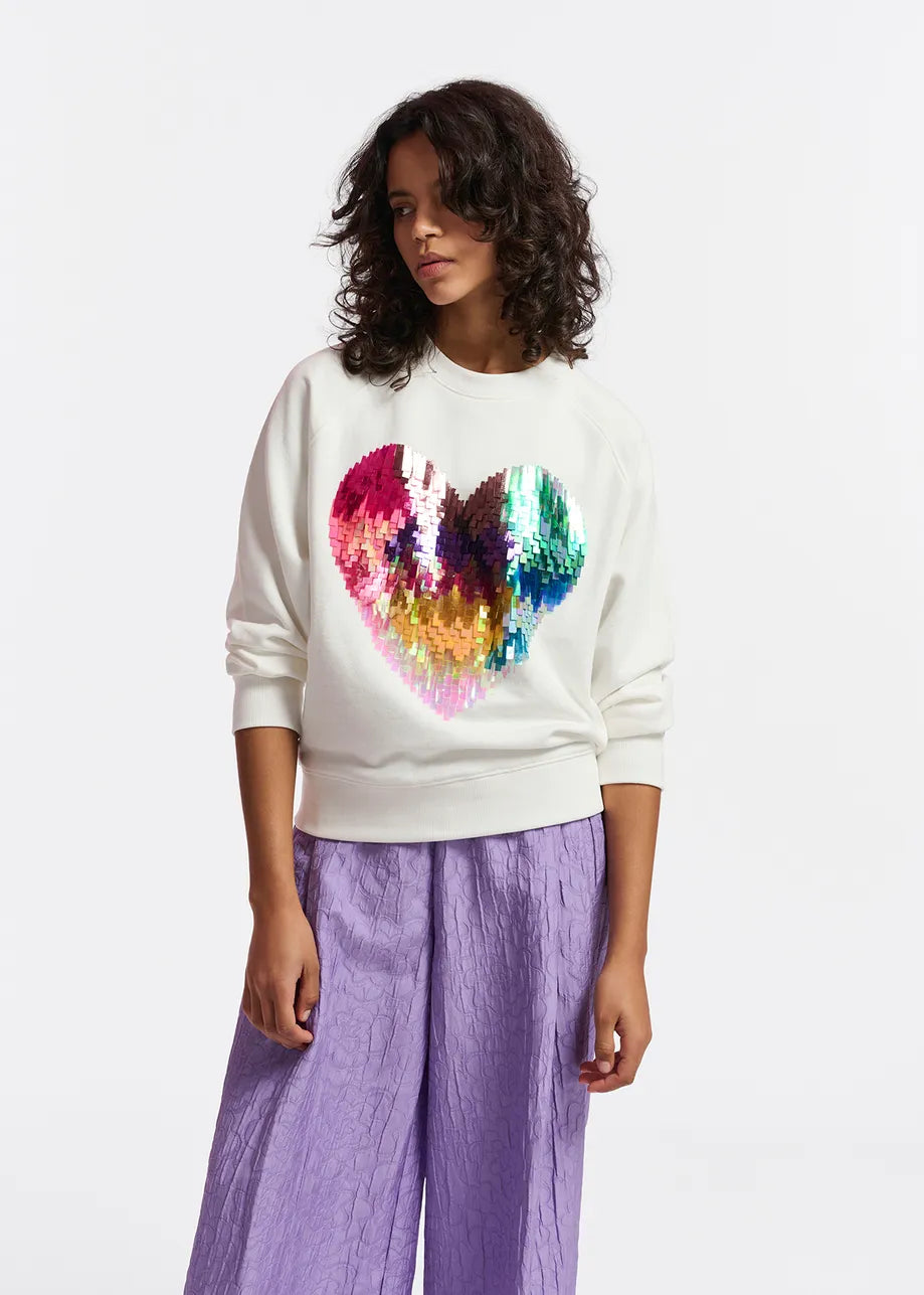 Gindi Heart Sweatshirt Cream