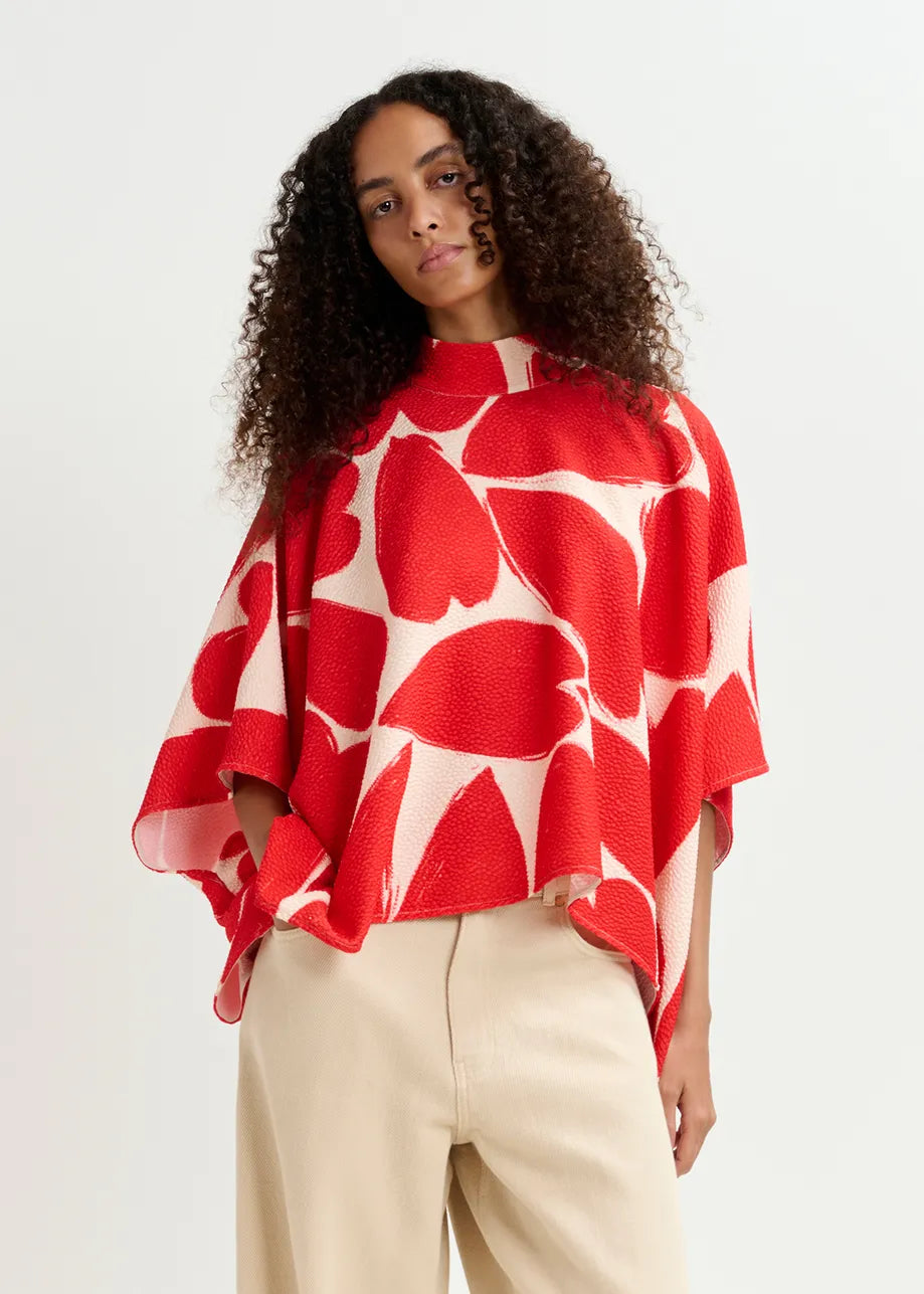 Gravy Draped Top Red Cream