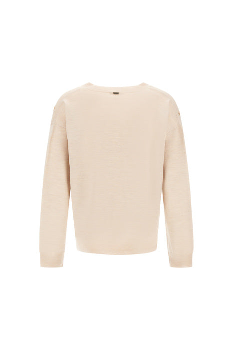 Herno Fine Knit V Neck With Rhinestones Jumper