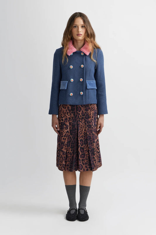 Manoush Blue Wool  Claudi Jacket