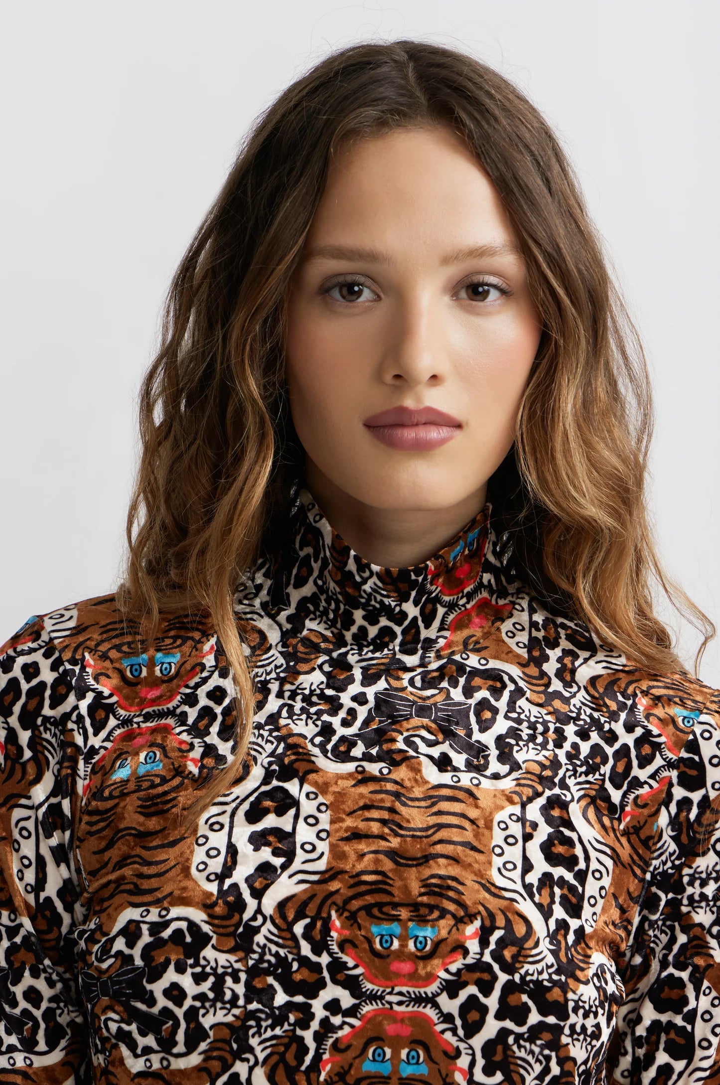 Manoush Leopard Print Velour Top