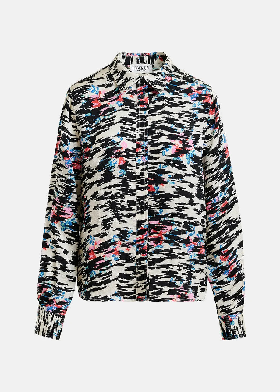 Essentiel Antwerp Haisley Black & White Printed Shirt