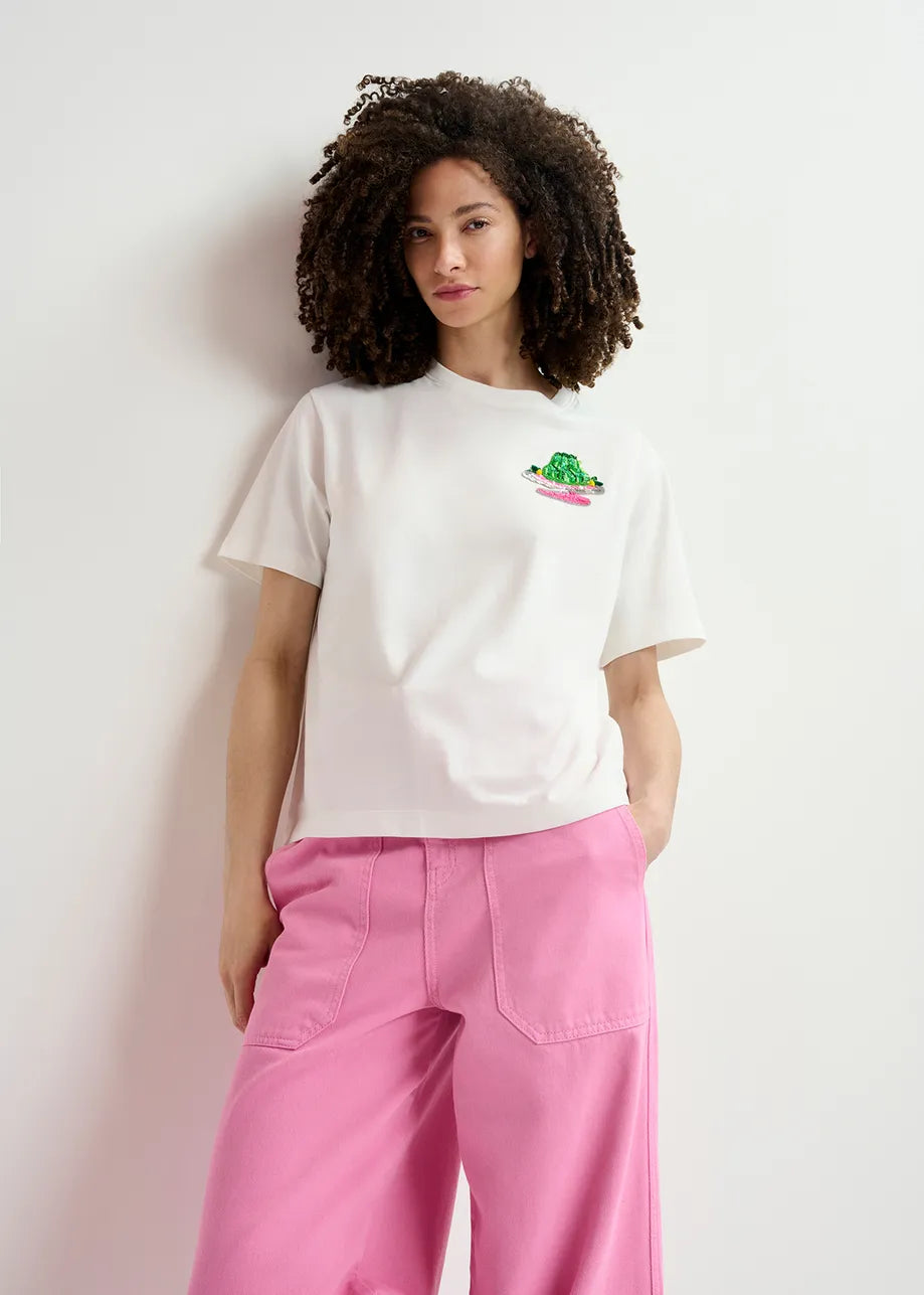 Essentiel Antwerp Harisson Off White Cake Embo T-Shirt