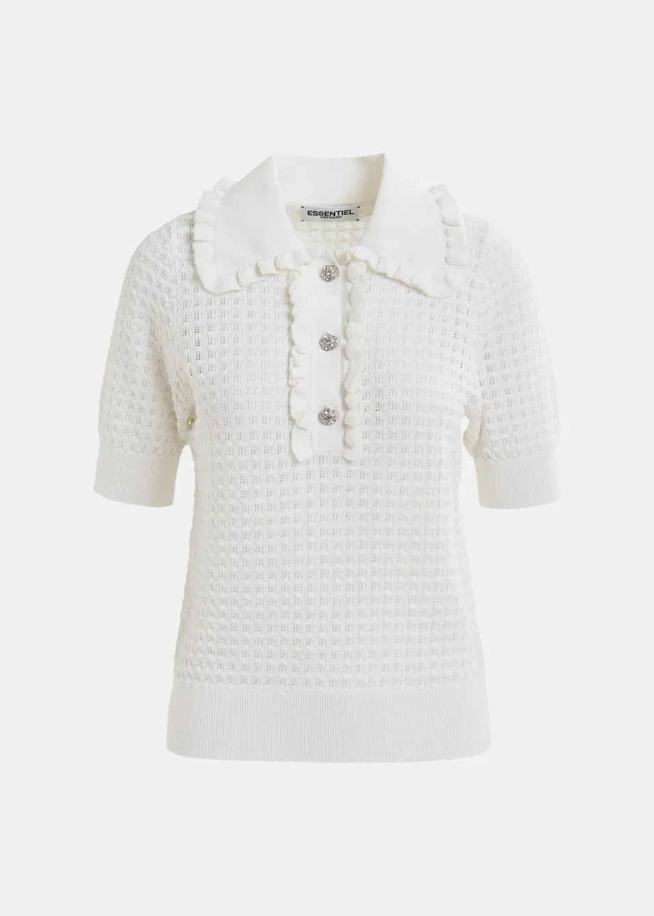 Hemirates Knitted Polo Off White