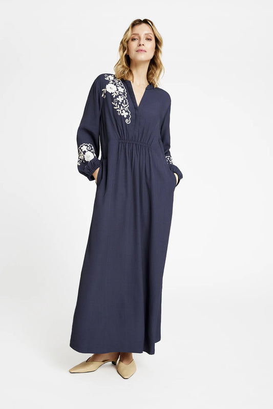 Gustav Navy Hali Long Dress