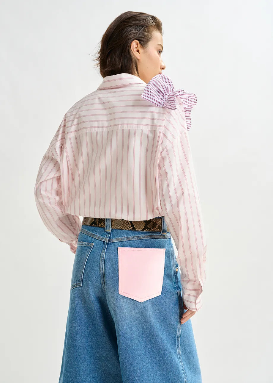 Essentiel Antwerp Ibody Frill Shirt Striped Pink