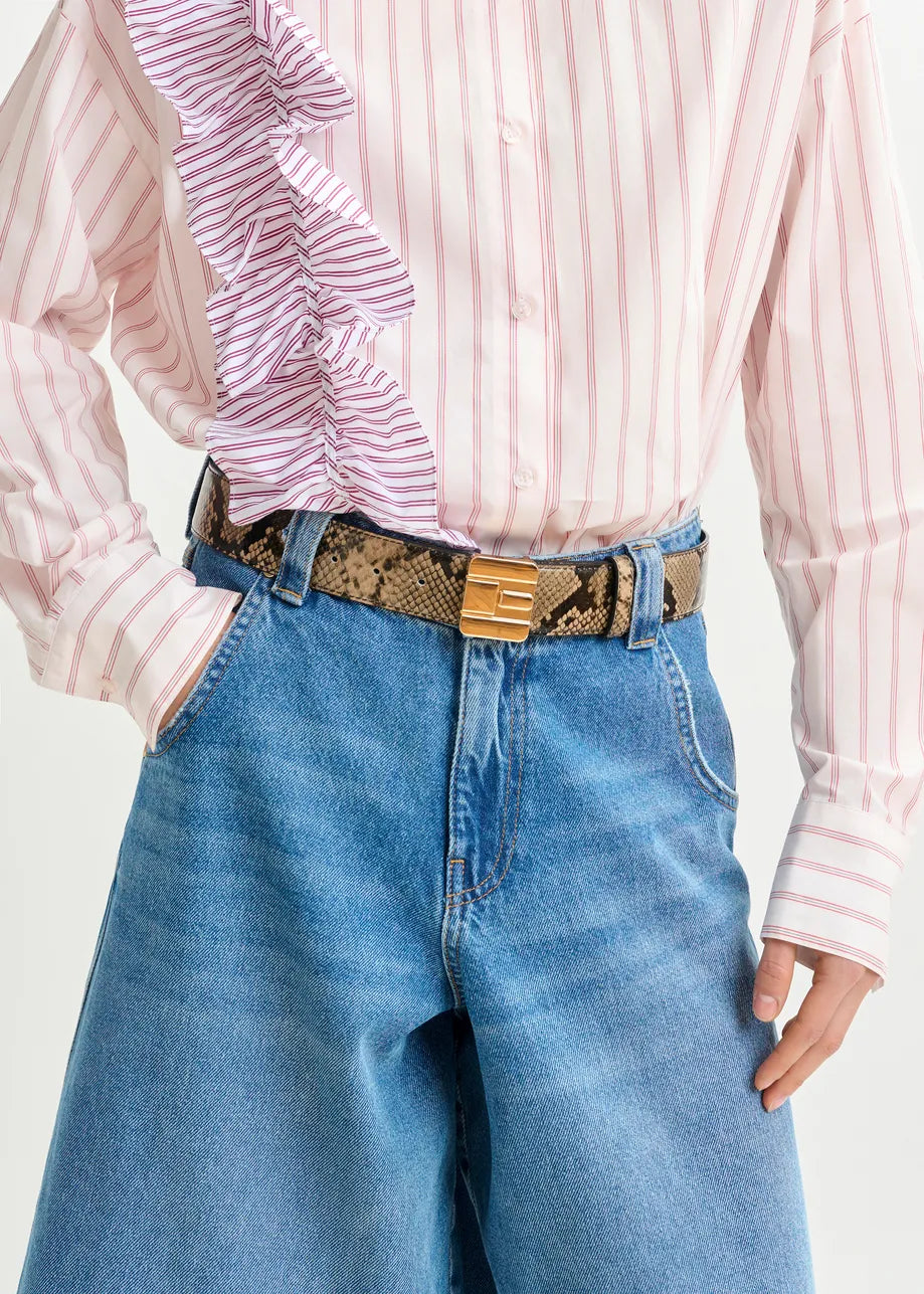 Essentiel Antwerp Ibody Frill Shirt Striped Pink
