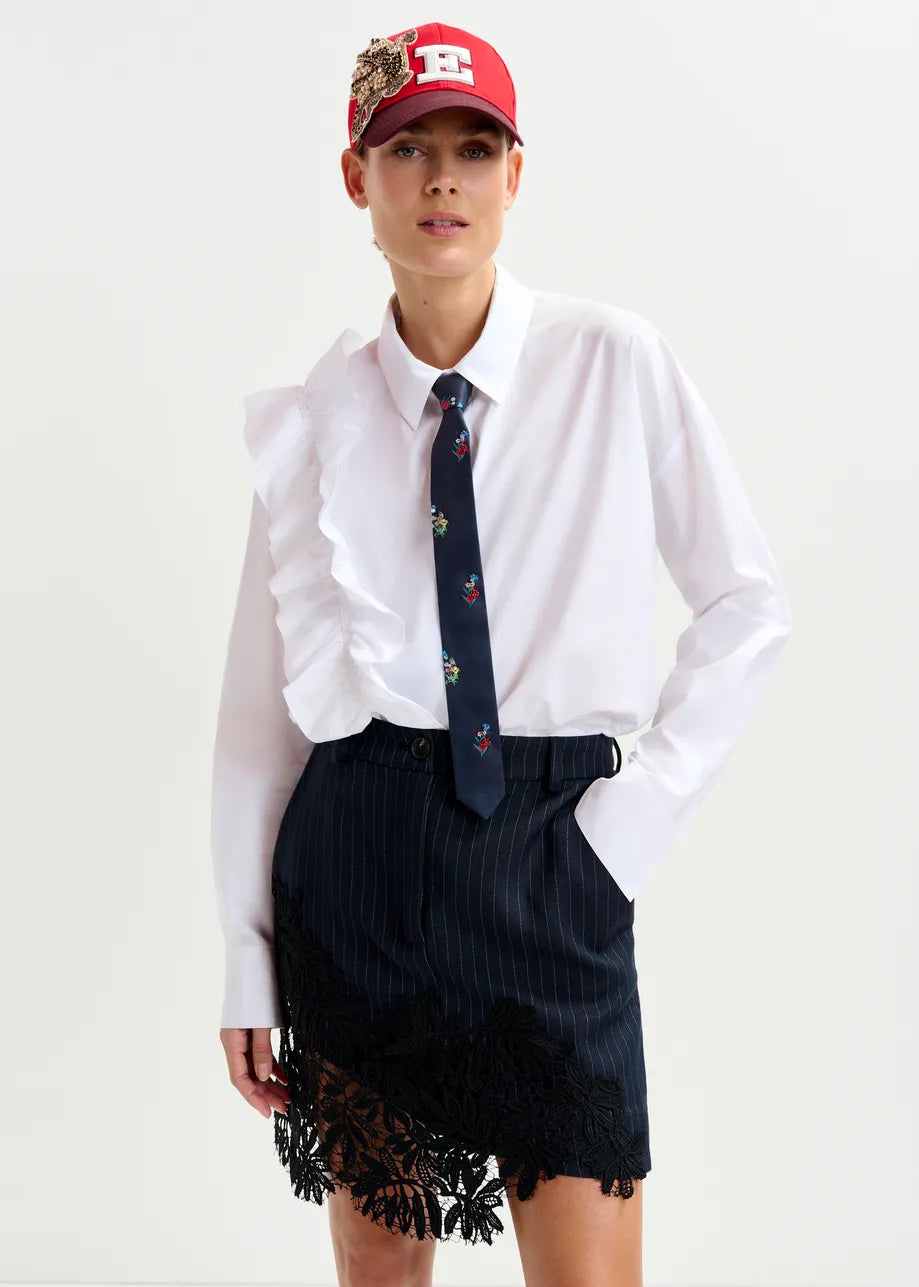 Essentiel Antwerp Ibody Frill Shirt White