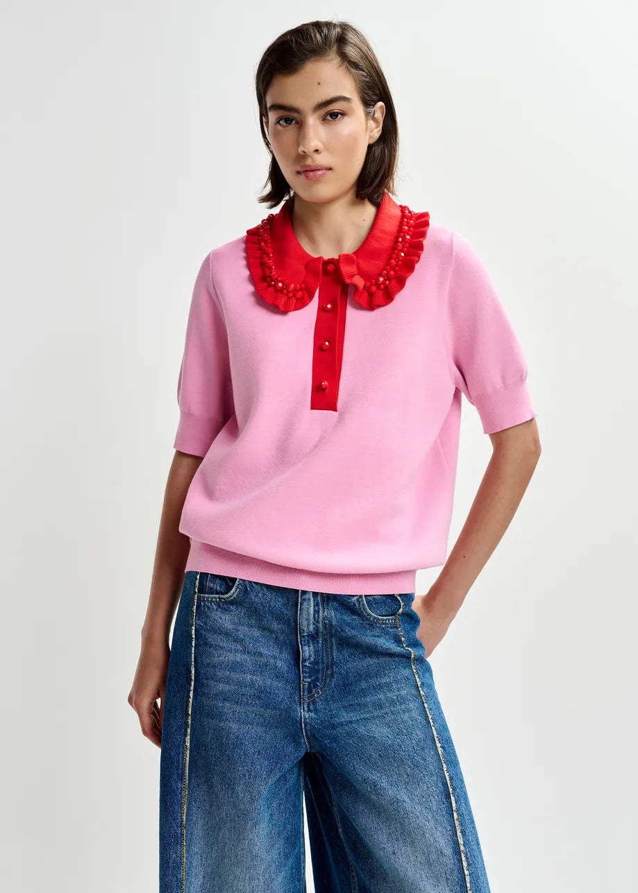 Essentiel Antwerp Jewellery Embroidered Knit Polo