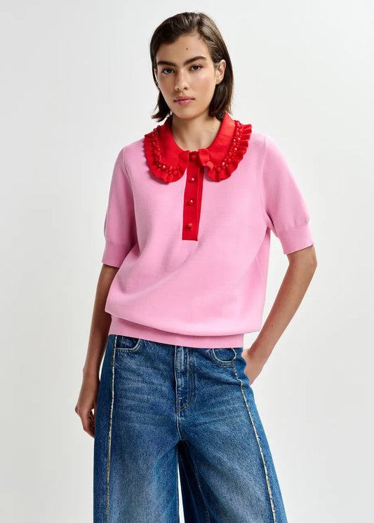 Essentiel Antwerp Jewellery Embroidered Knit Polo