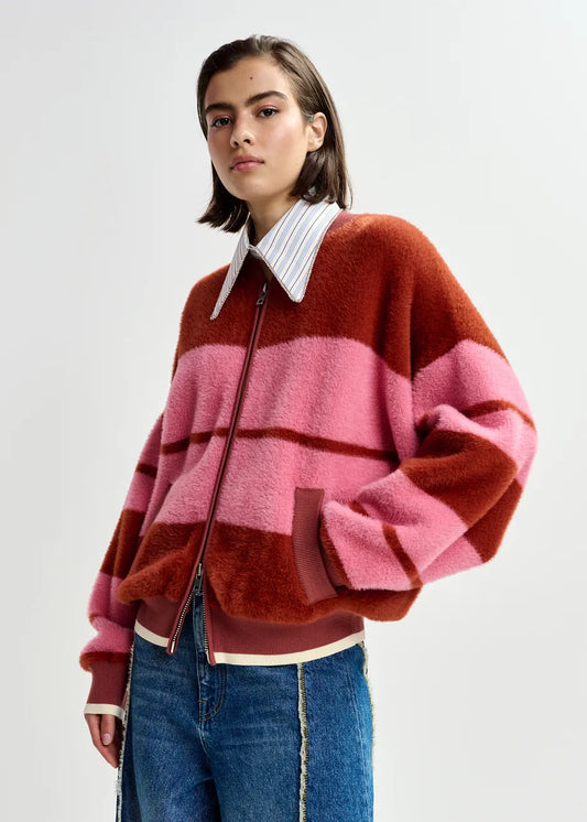 Essentiel Antwerp Jicama Striped Knit Jacket