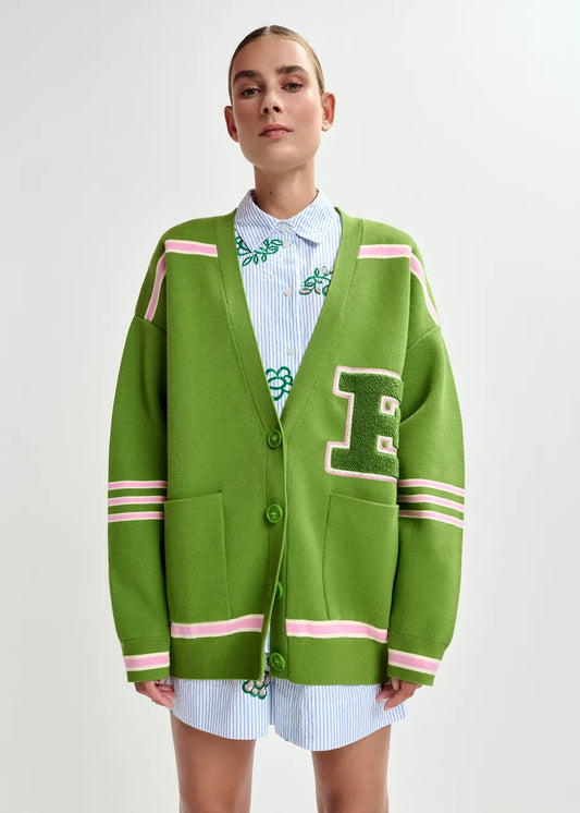 Essentiel Antwerp Jigan Knitted Jacket in Spirulina Green