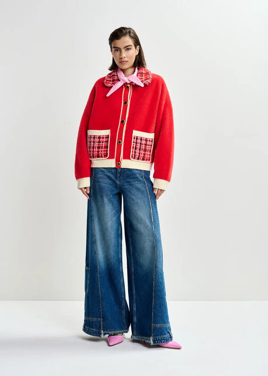 Essentiel Antwerp Joilu Knitted Jacket Red/Pink