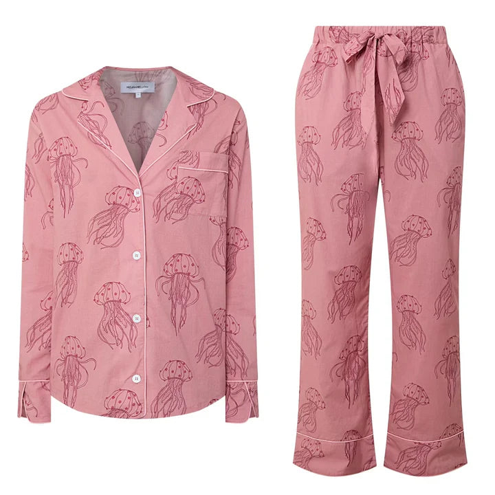Moon And Mellow Jellyfish Pink Long Set