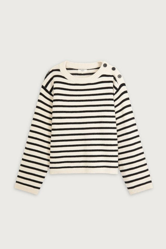 Prisma Striped Navy & White Jumper