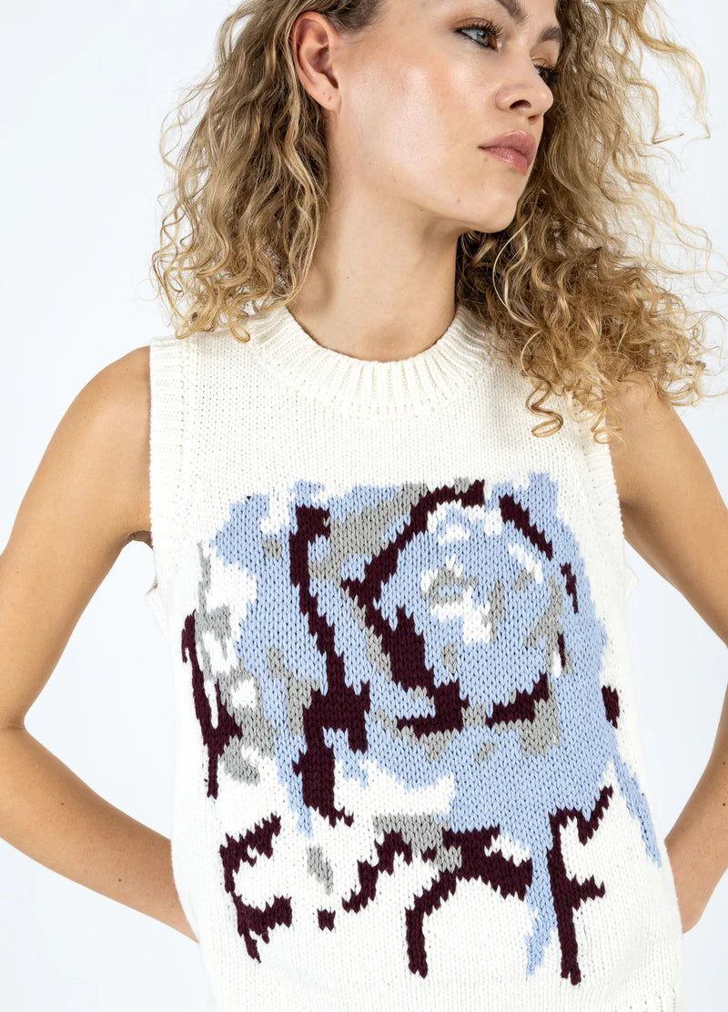 Coster Copenhagen Knit Vest With Rose Print