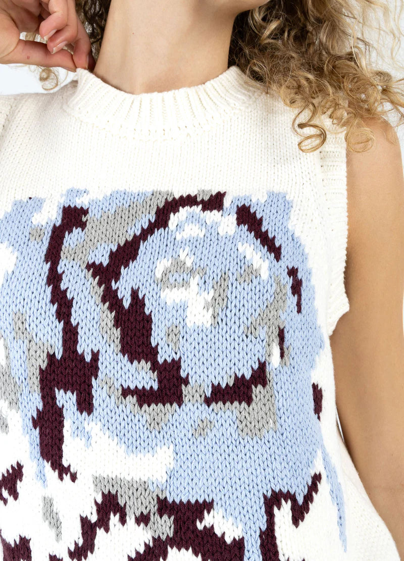 Coster Copenhagen Knit Vest With Rose Print