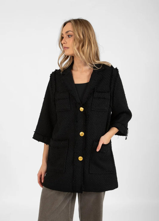 Black Long Bouchle Jacket