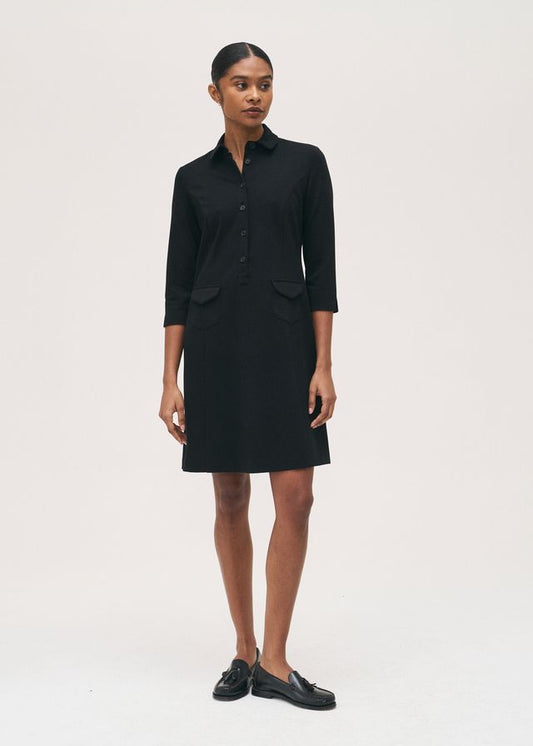 Rosso35 Navy Jersey Shift Dress with Collar