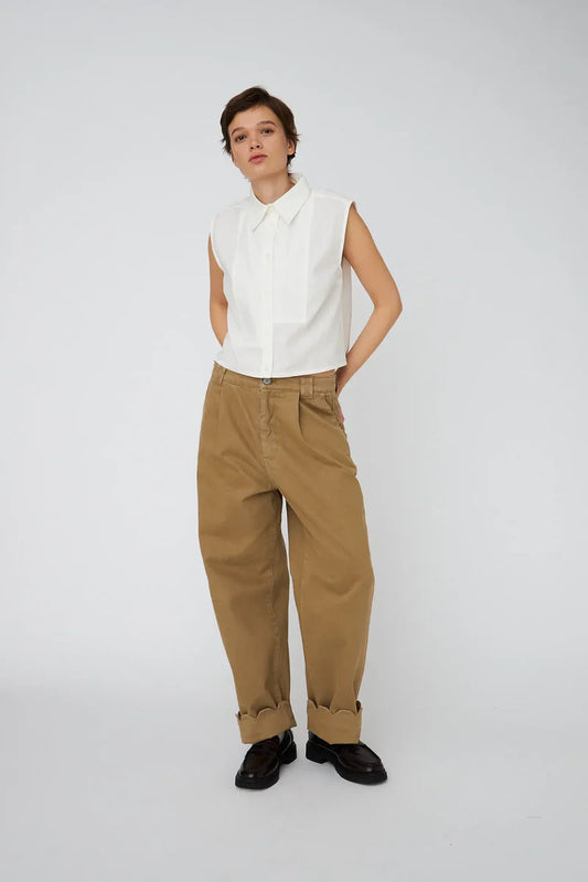Stella Nova Brushed Cotton Dark Sand Pants