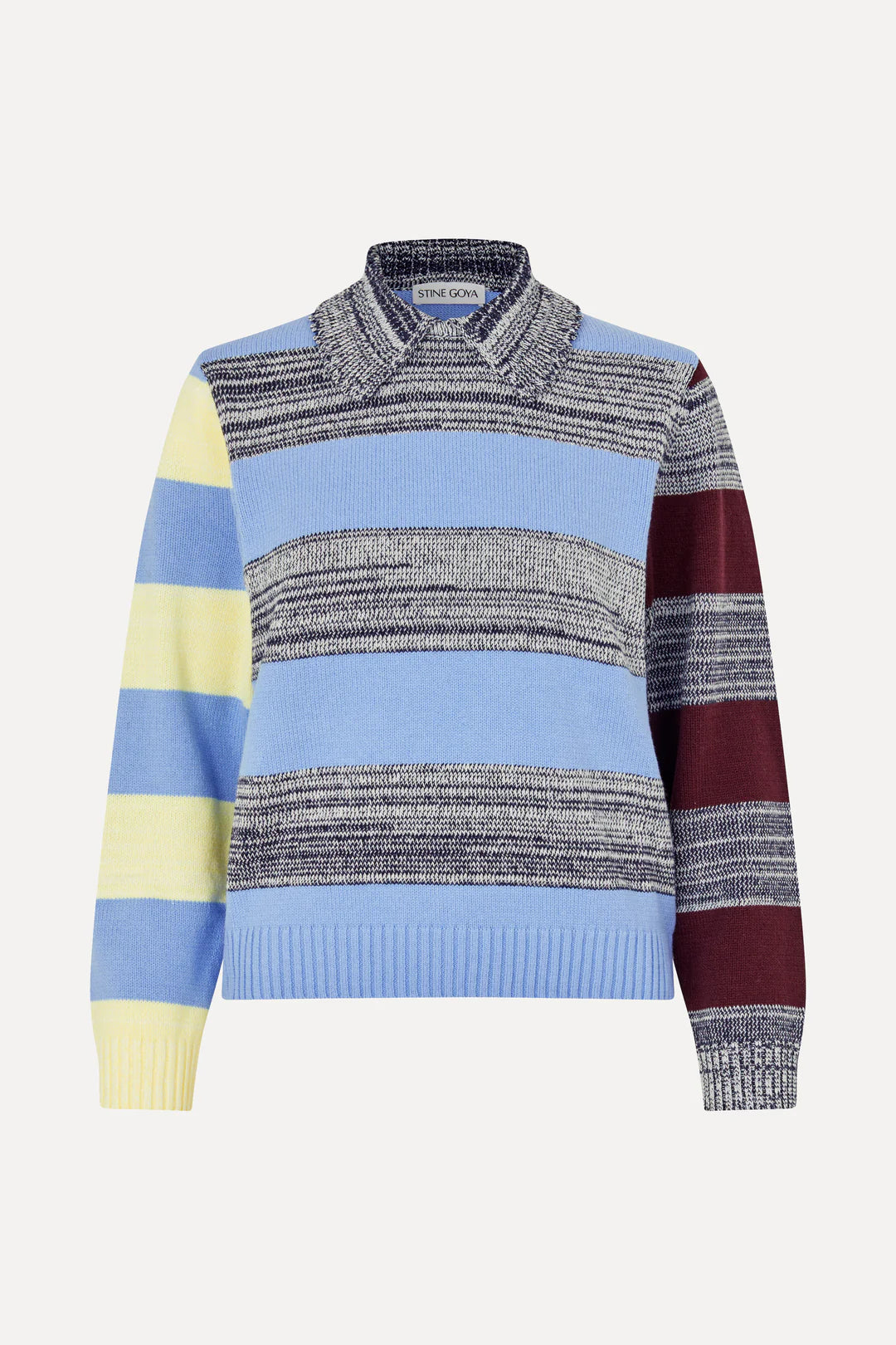 Stine Goya Mix Stripe Polo Collar Sweater
